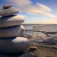 background balance beach boulder